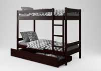 Ліжко двухярусне для спальні із дерева (масив сосни)