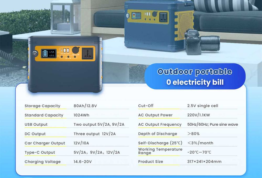 Зарядна станція PowerBox1000W 1кВт LiFePO4
