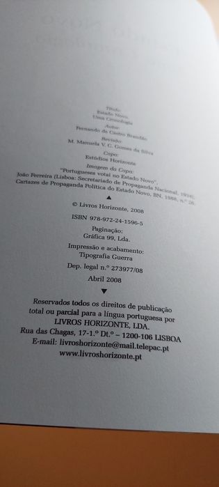 Estado Novo, Uma Cronologia - Fernando de Castro Brandão