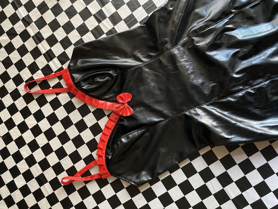 Латексна вінілова лакова лакована чорна латекс жіноча сукня пенюар