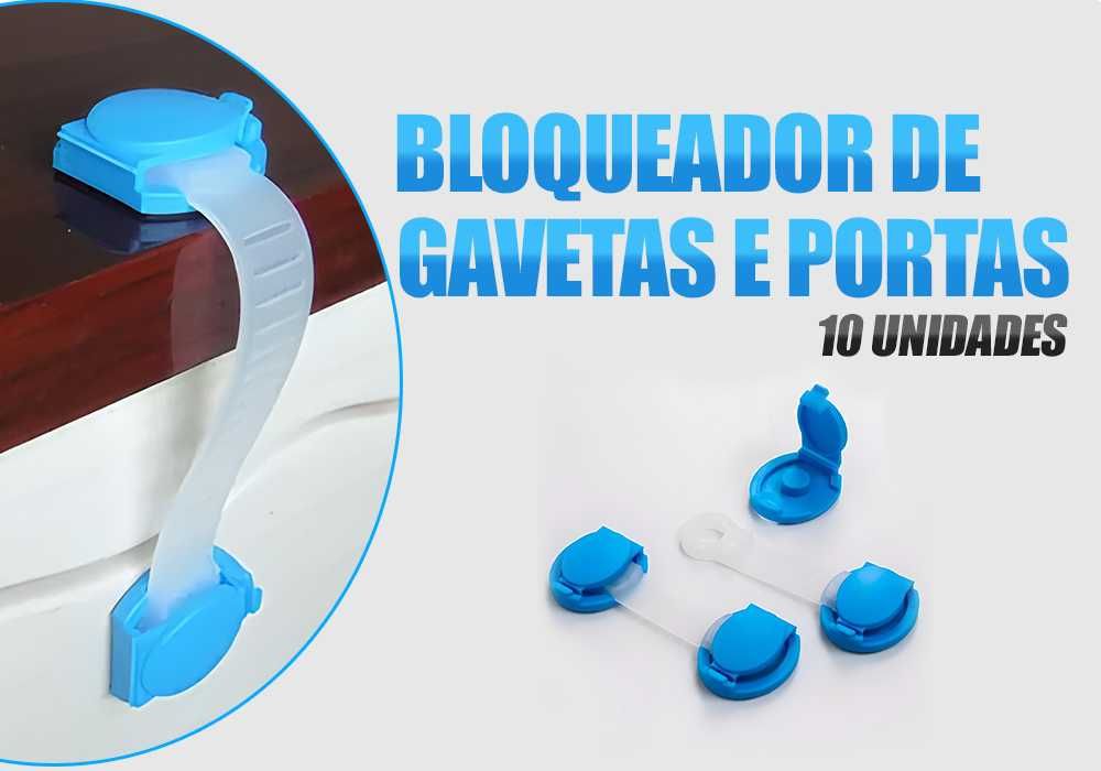 Bloqueador Bebe - Portas e gavetas - 10 Unidades