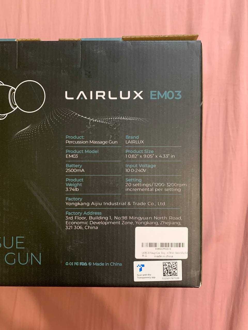 Аккумуляторный массажер Lairlux EM03 пистолетного типа