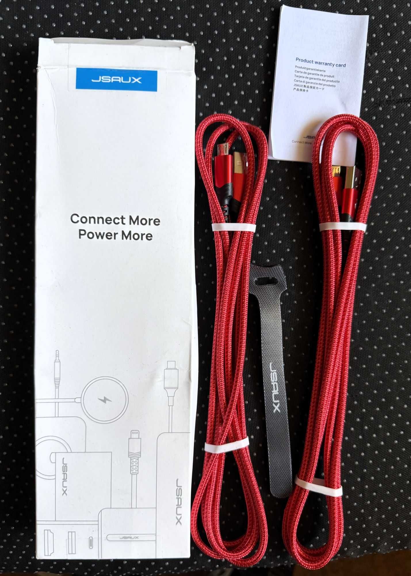 2 szt. JSAUX Nylonowy kabel micro USB do ładowania, 3 A  2 M czerwony