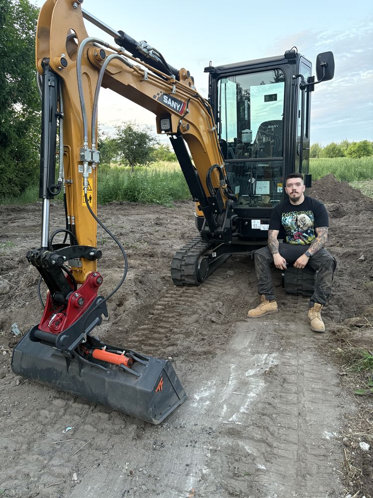 Wynajem koparki 2.7 tony z operatorem - od 160zł/h!