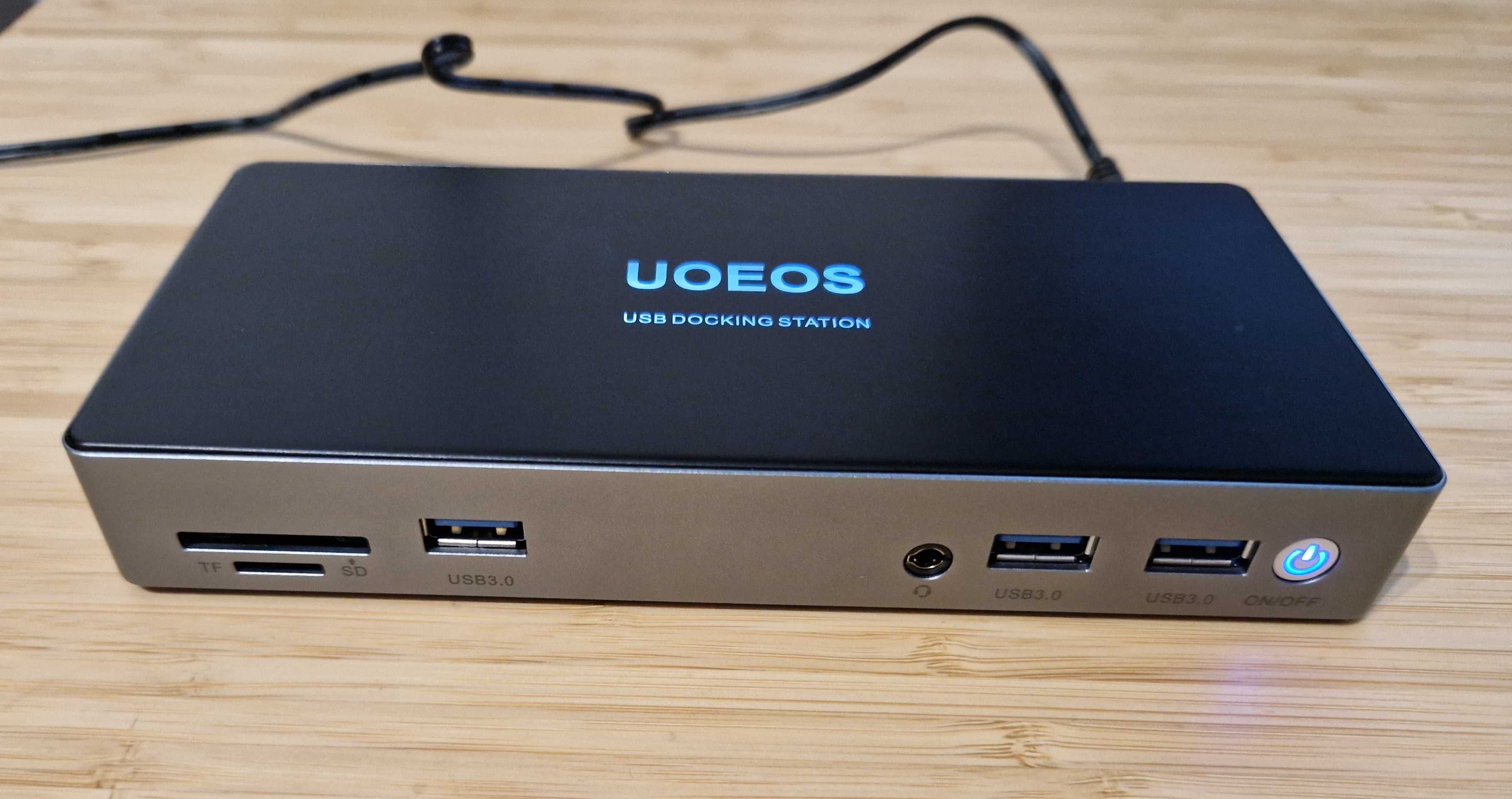 UOEOS Stacja dokująca HDMI DVI Ethernet 5 x USB 3.0 czytnik kart SD TF
