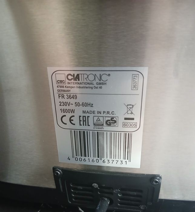 Фритюрниця CLATRONIC FR 3649