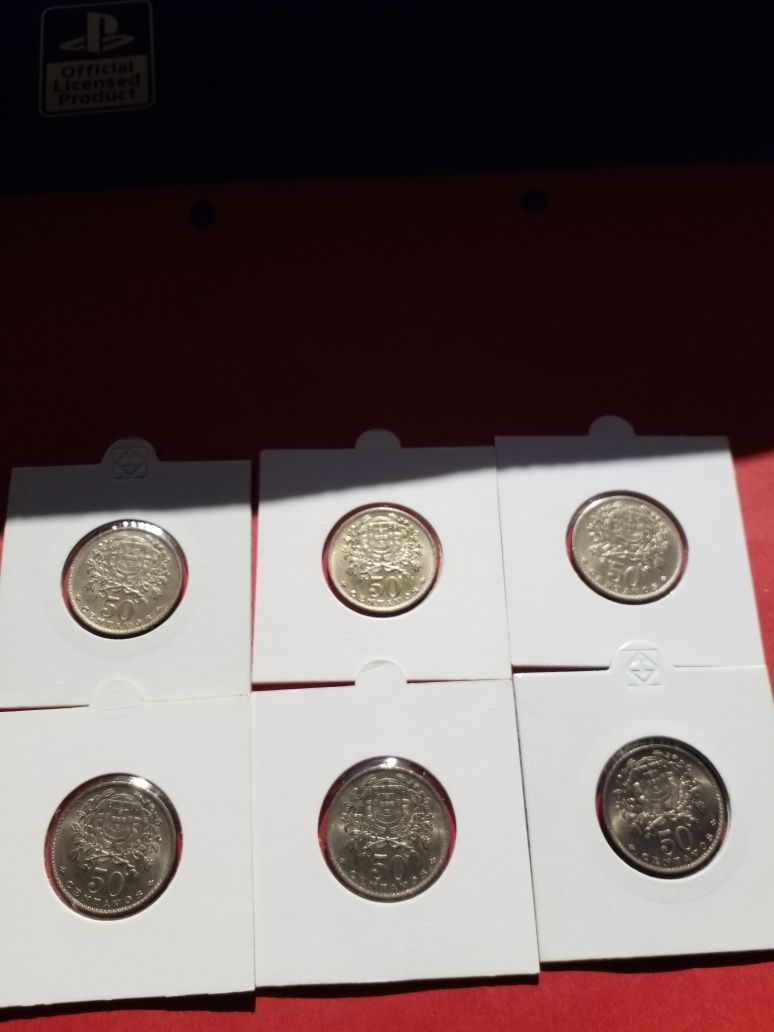 Moedas antigas portuguesas em alpaca.