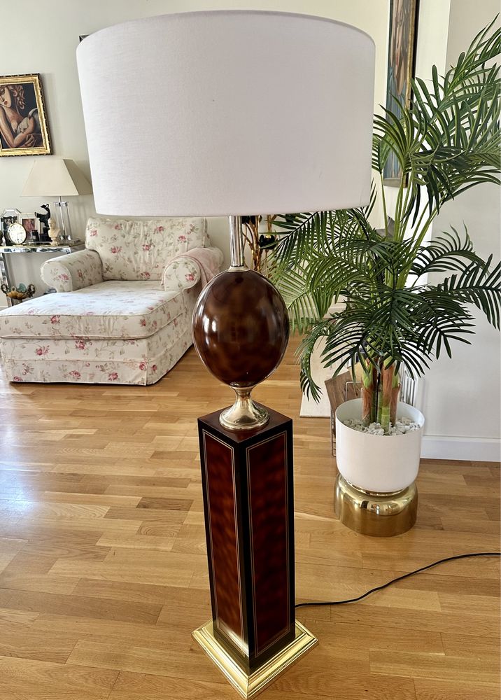 Maison Le Dauphin francuska luksusowa lampa podłogowa 1970r art deco