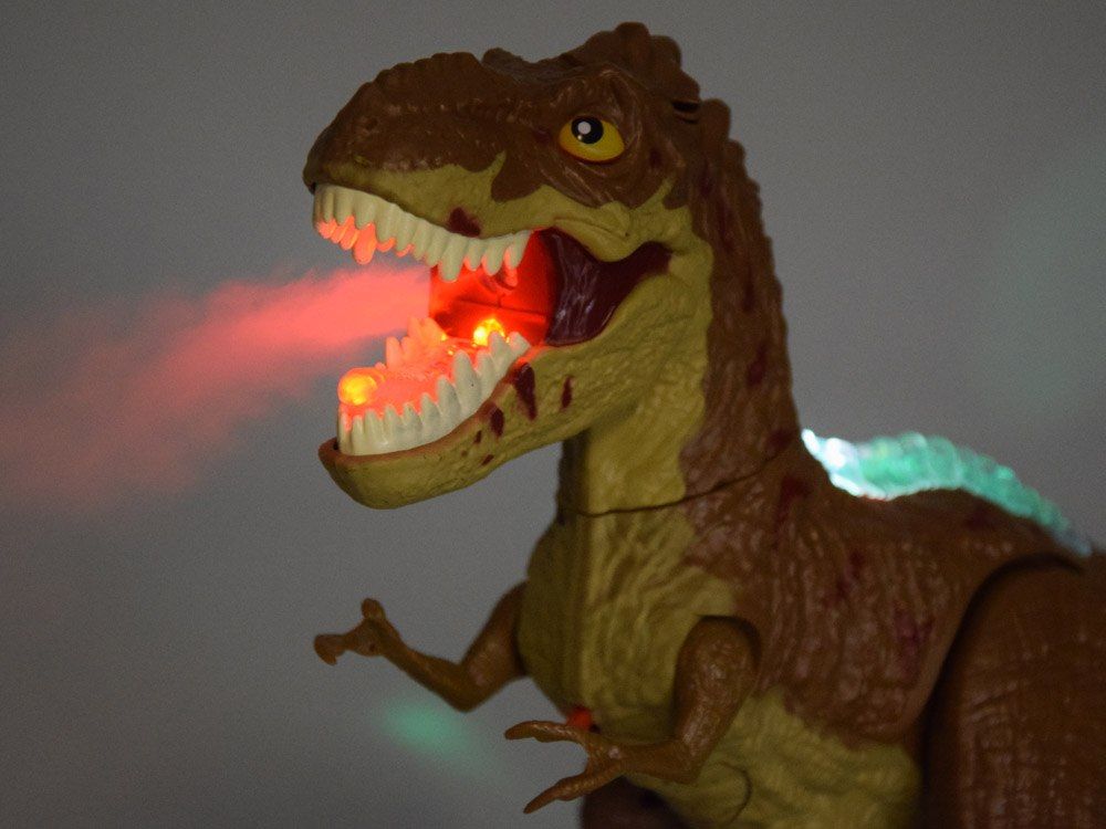 Dinozaur sterowany gestem+pilot RC 2w1 zieje ryczy świeci tańczy