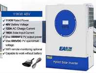 EASUN 11KW Hybrydowy falownik solarny 48V, 2 MPPT działa bez baterii