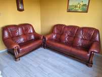 Sofa, kanapa skórzana - brązowa