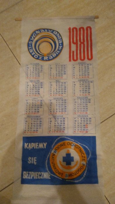 PRL 1980 rok kalendarz Lato z Radiem