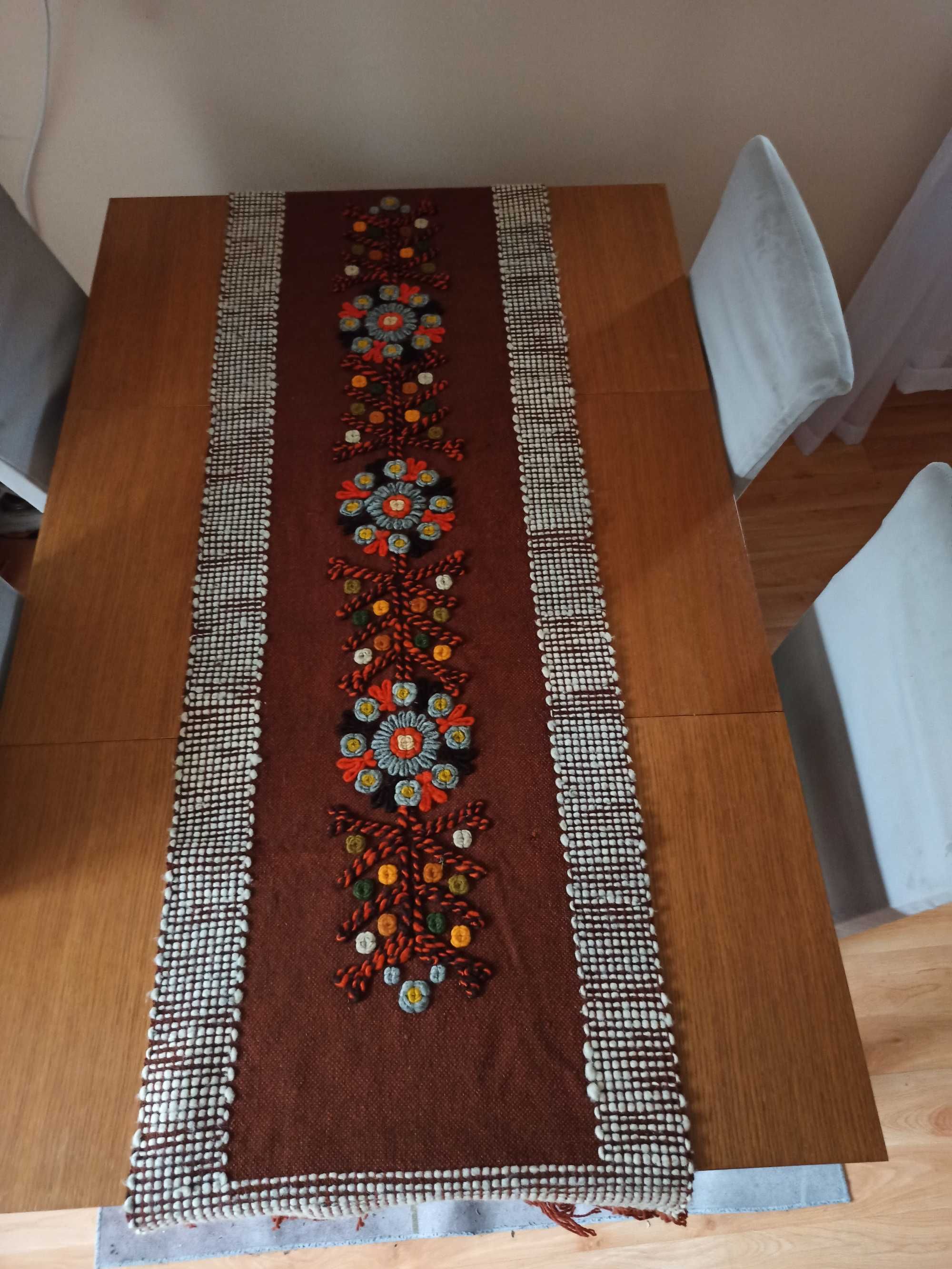 Piękny obrus wełna Cepelia makata kilim
