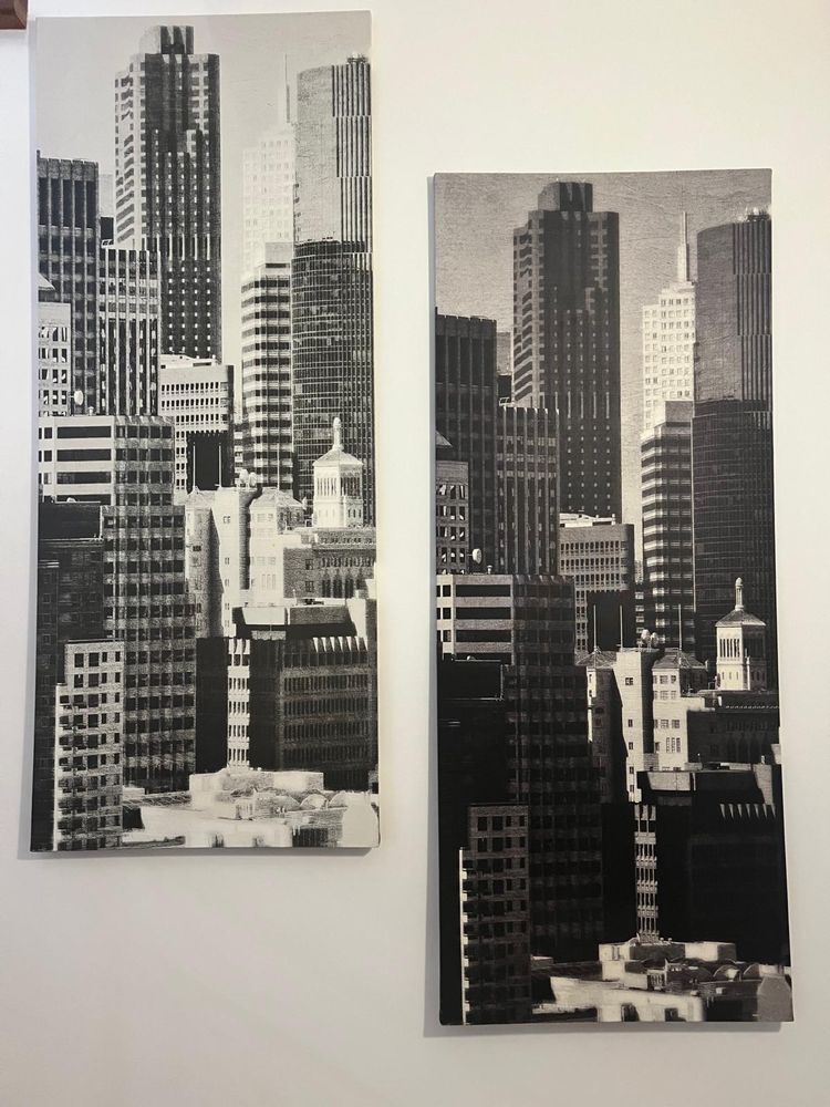 Tela Ikea cidade preto e branco