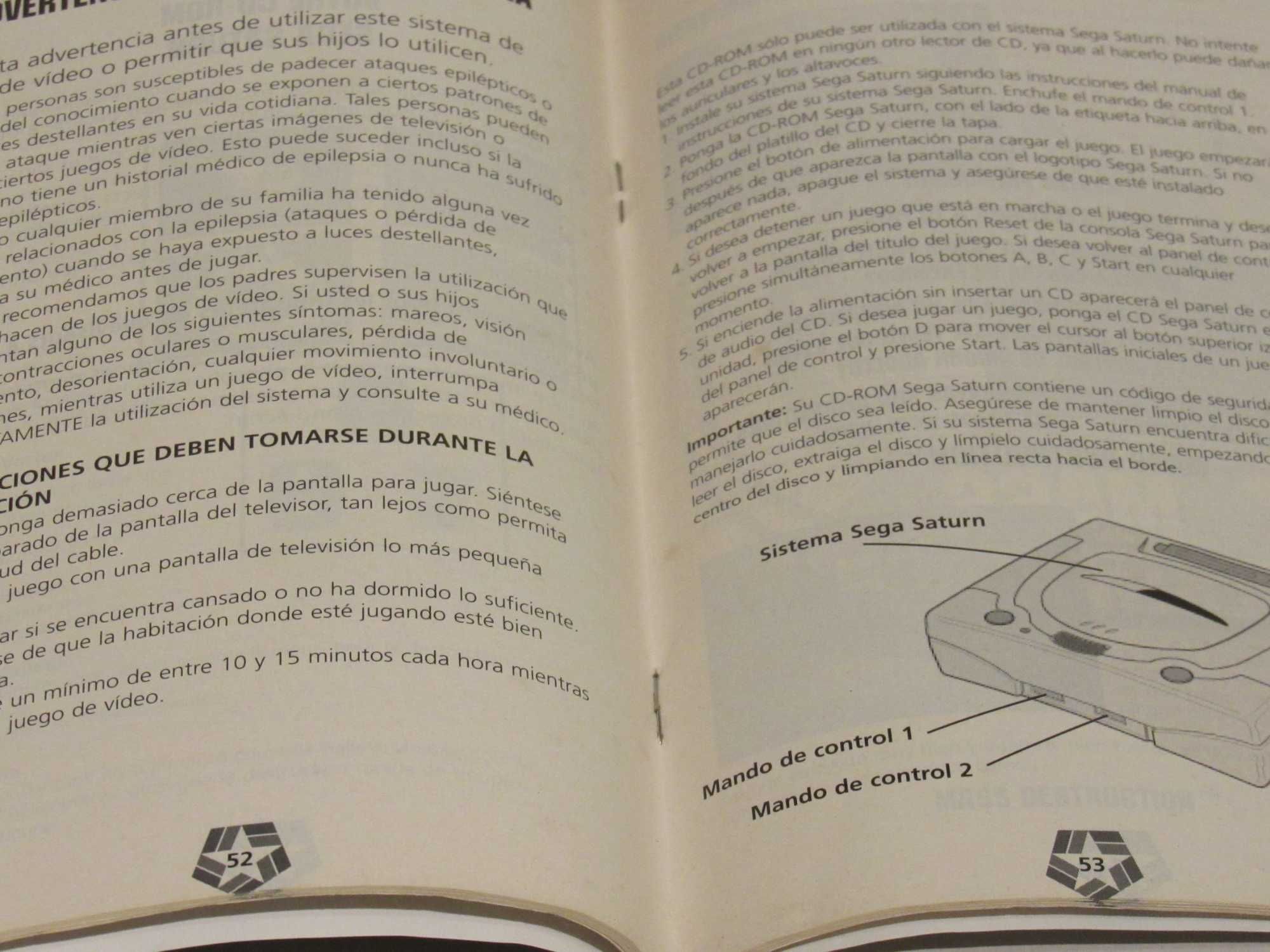 Manual Mass Destruction Sega Saturn