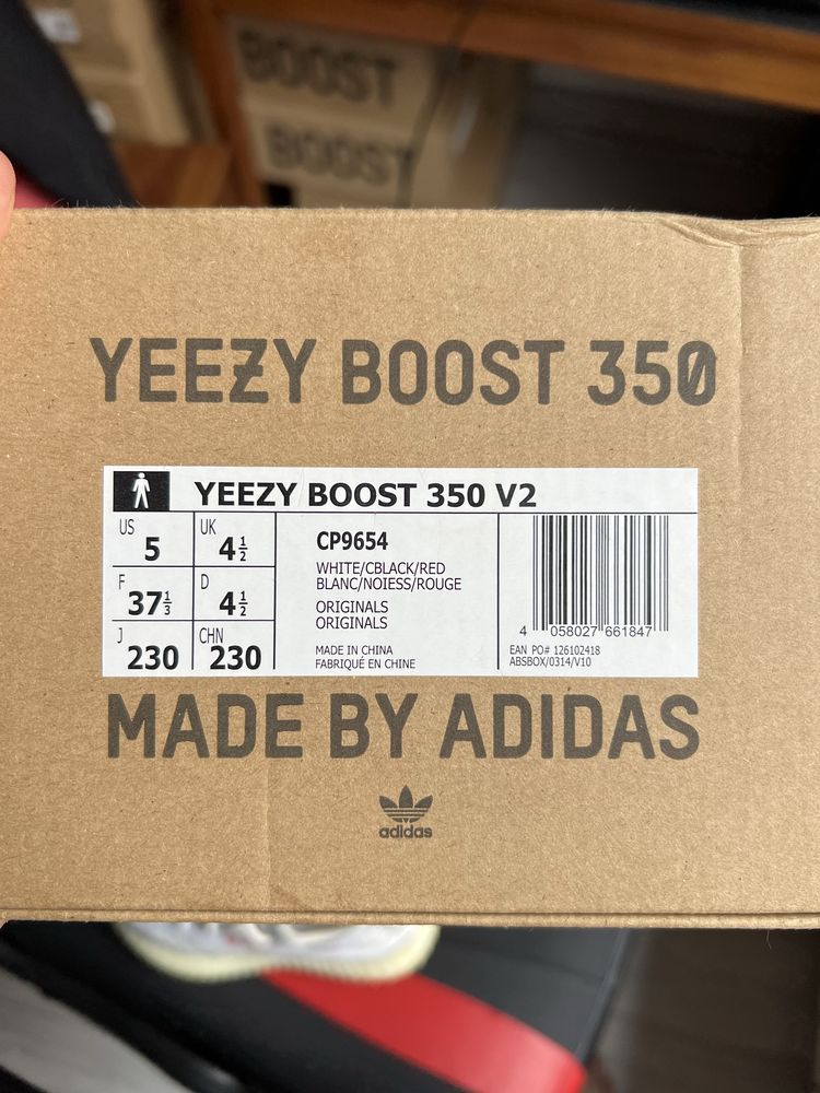 Adidas Yeezy Boost 350 V2 Zebra sneakersy czarno białe Kanye 37 1/3