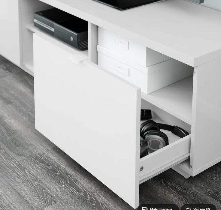 Móvel TV IKEA BYÅS Branco Como Novo