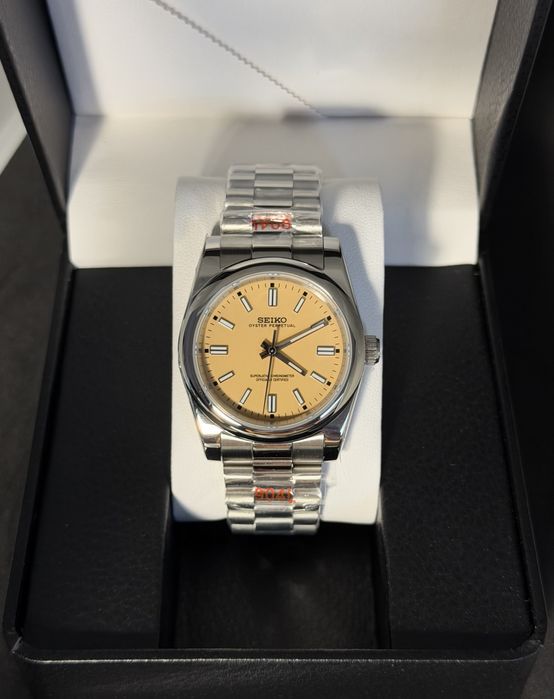 Relógio Automático Seiko Mod Datejust Sandy Beige