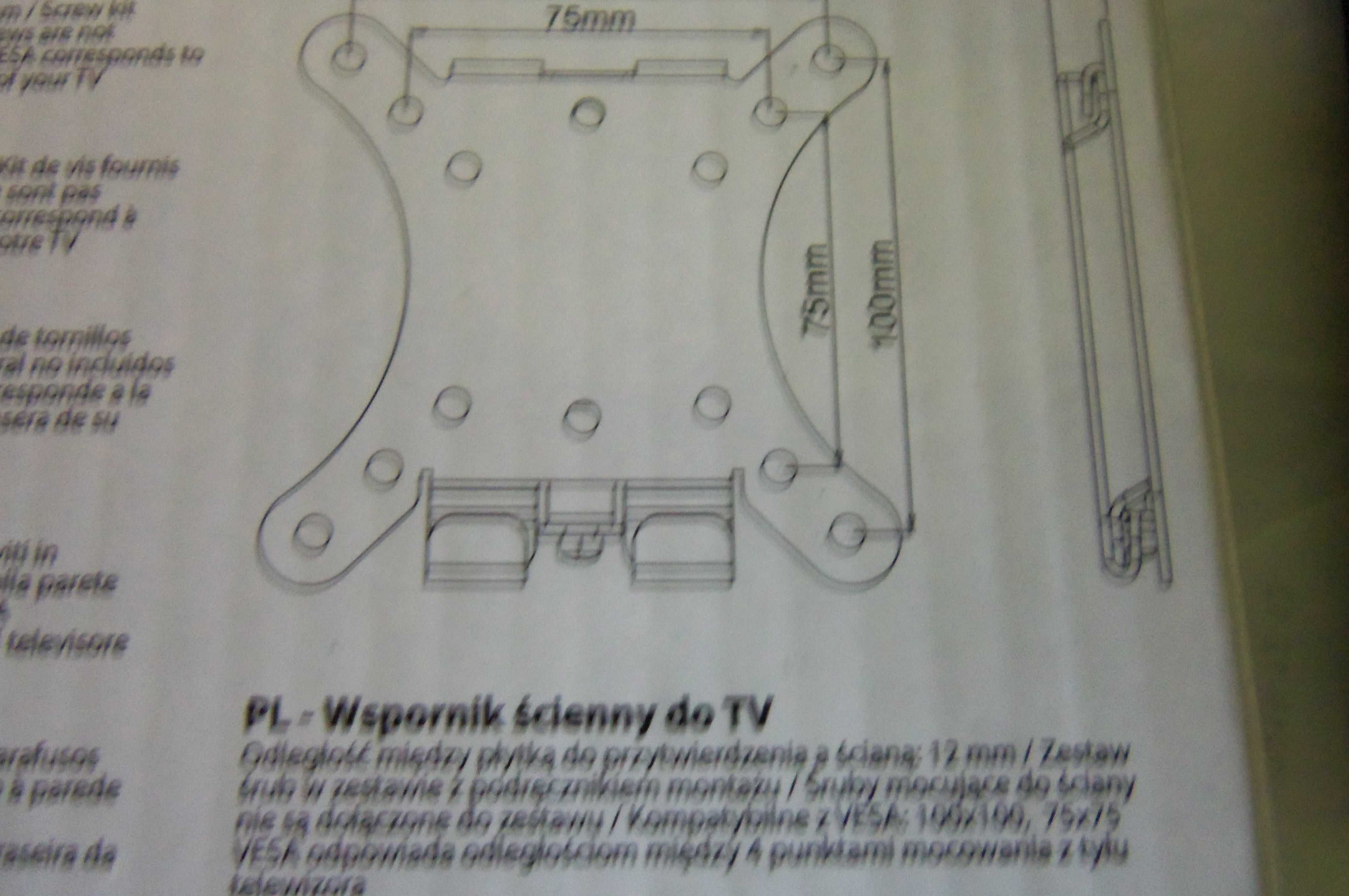 Uchwyt ścienny do TV/Monitora 13-27" max 20kg, oraz 2-gi używany,ramię