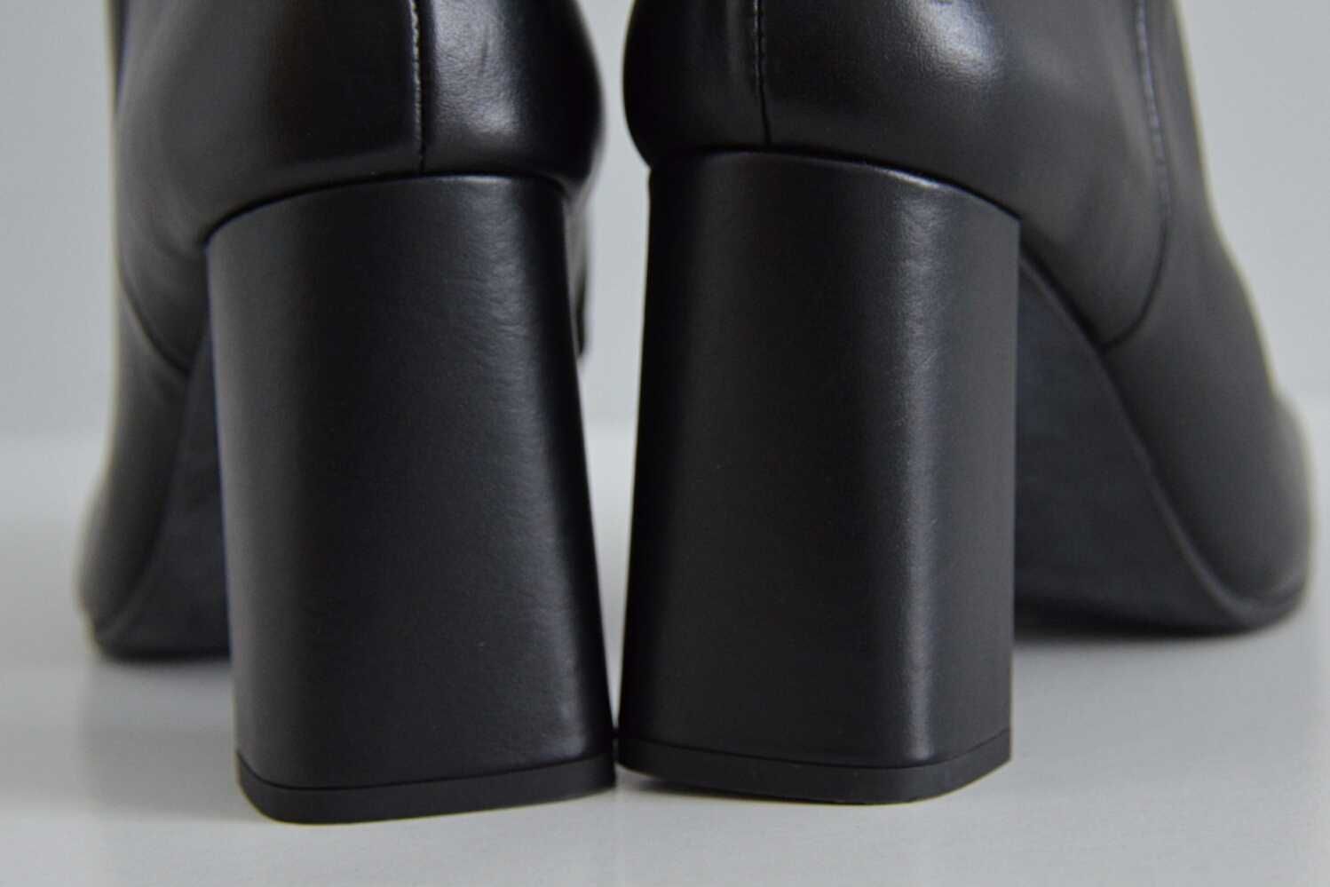 Pełne KOBIECEGO WDZIĘKU kozaki ZARA zakrywające kolano wygody obcas 40