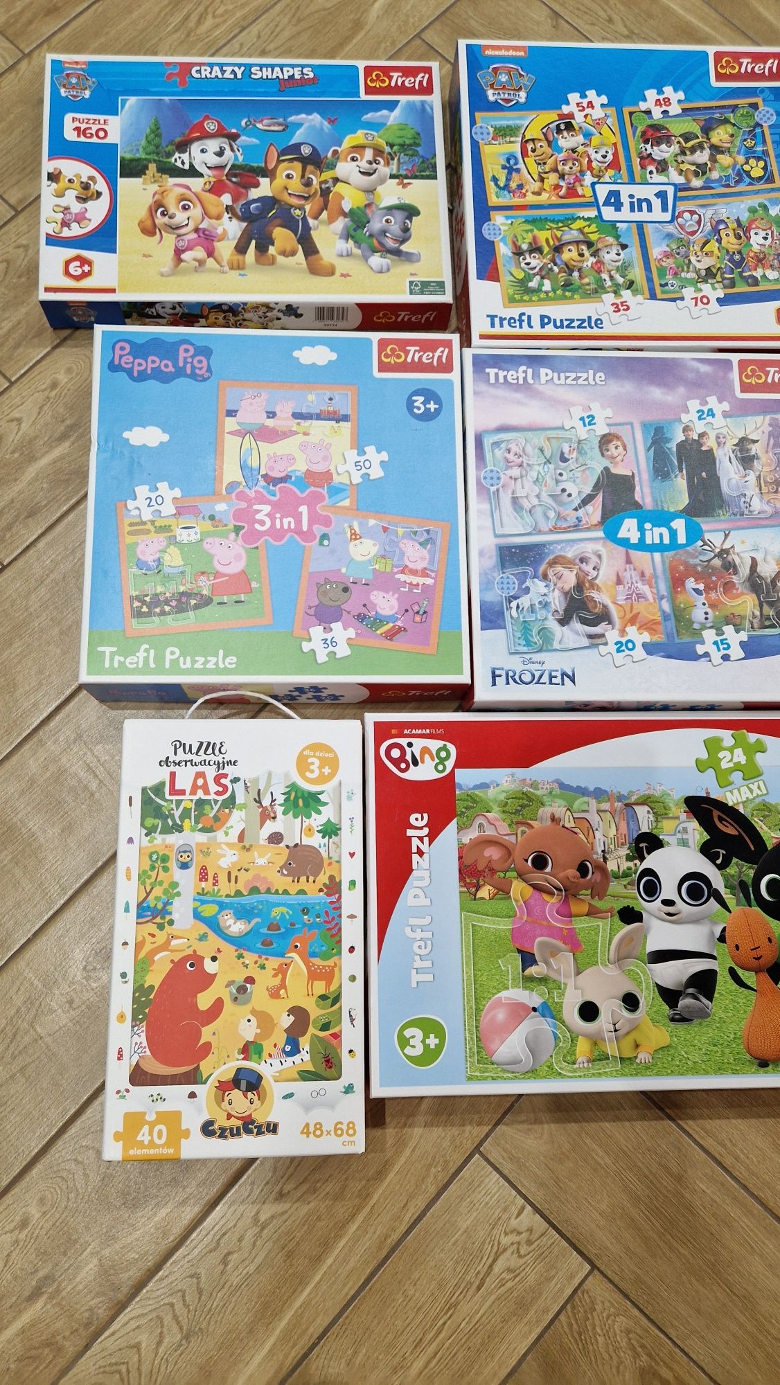 Puzzle Psi Patrol , Świnka Pepa, Kraina Lodu , Bing