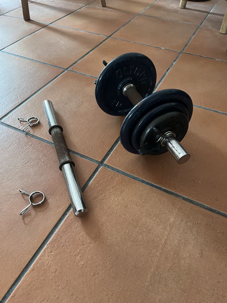 Halter 10 kg com mais uma barra