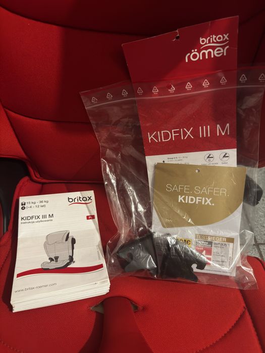 Fotelik Britax Romer Kidfix III M Fire Red 15-36kg Jak Nowy Czerwony