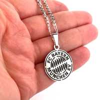 Srebrny łańcuszek z logo FC Bayern Monachium pr.925 Grawer+Dedykacja