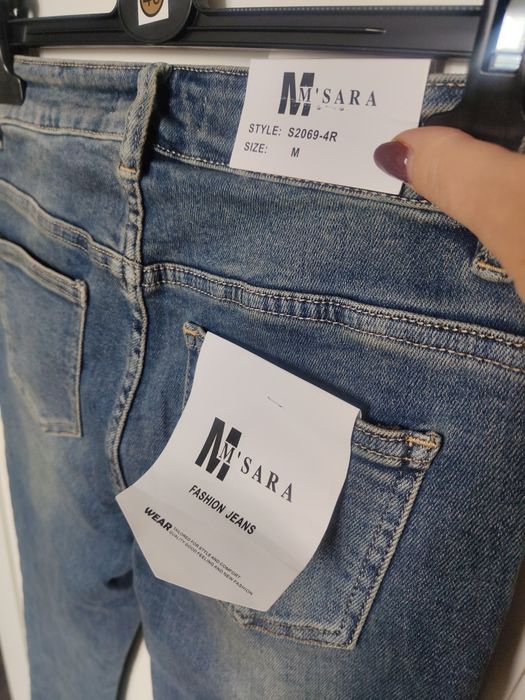 Damskie spodnie jeansowe rurki M Sara rozmiar M 38