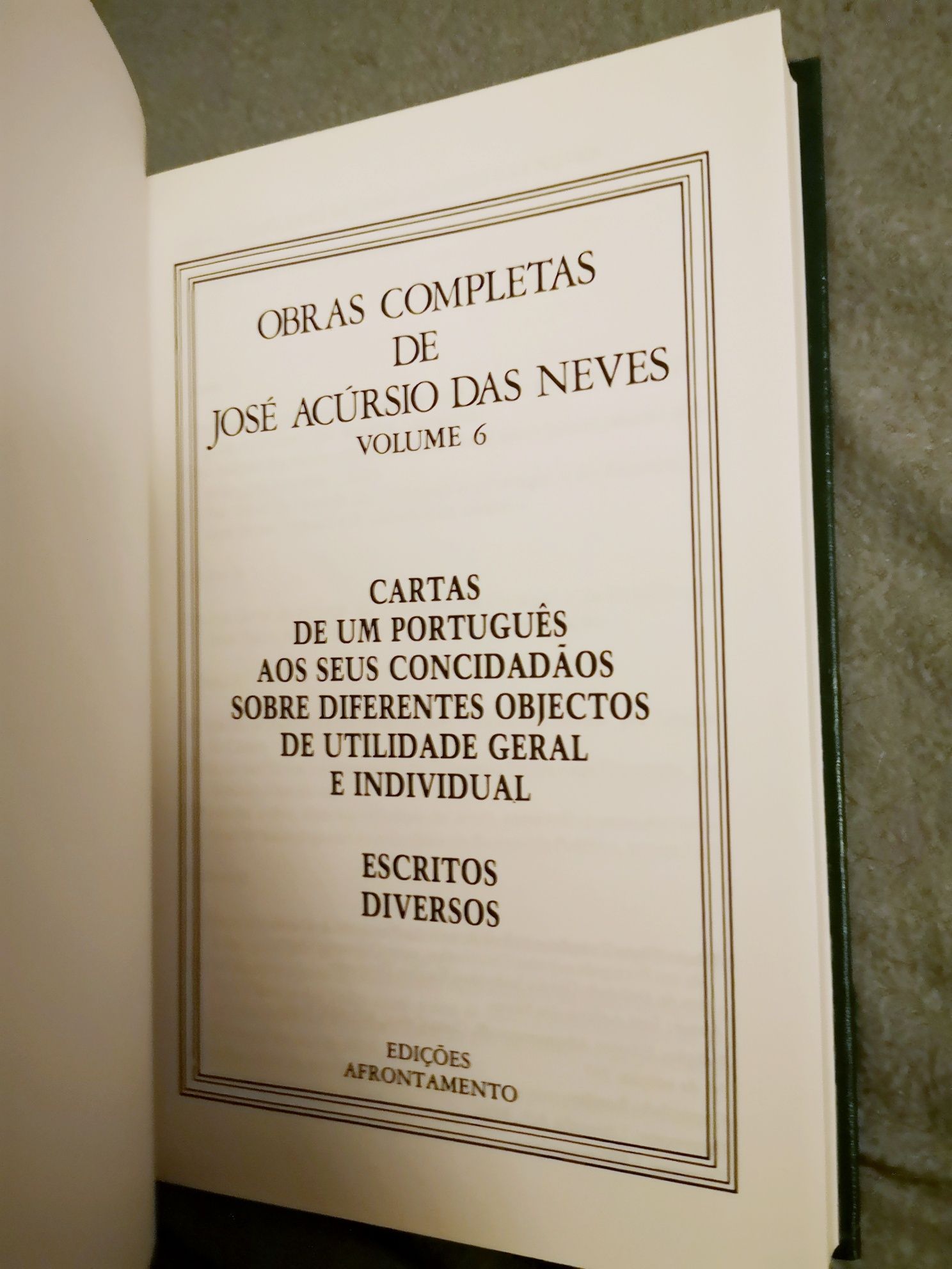 Acúrsio das Neves - obras completas, 6 volumes