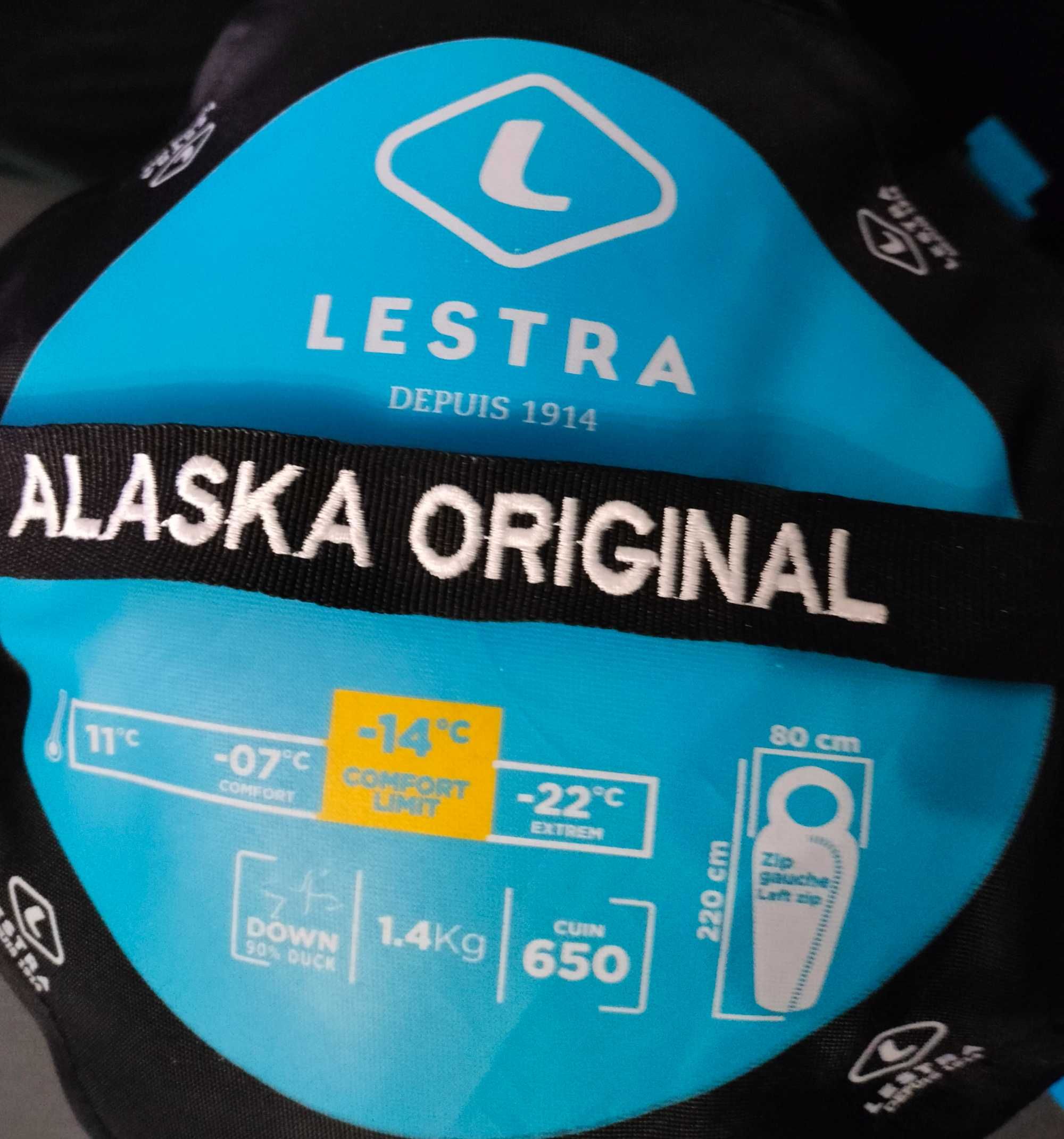 Lestra Śpiwór Alaska Oryginalny Dorosły Unisex, Czarny, 220x80