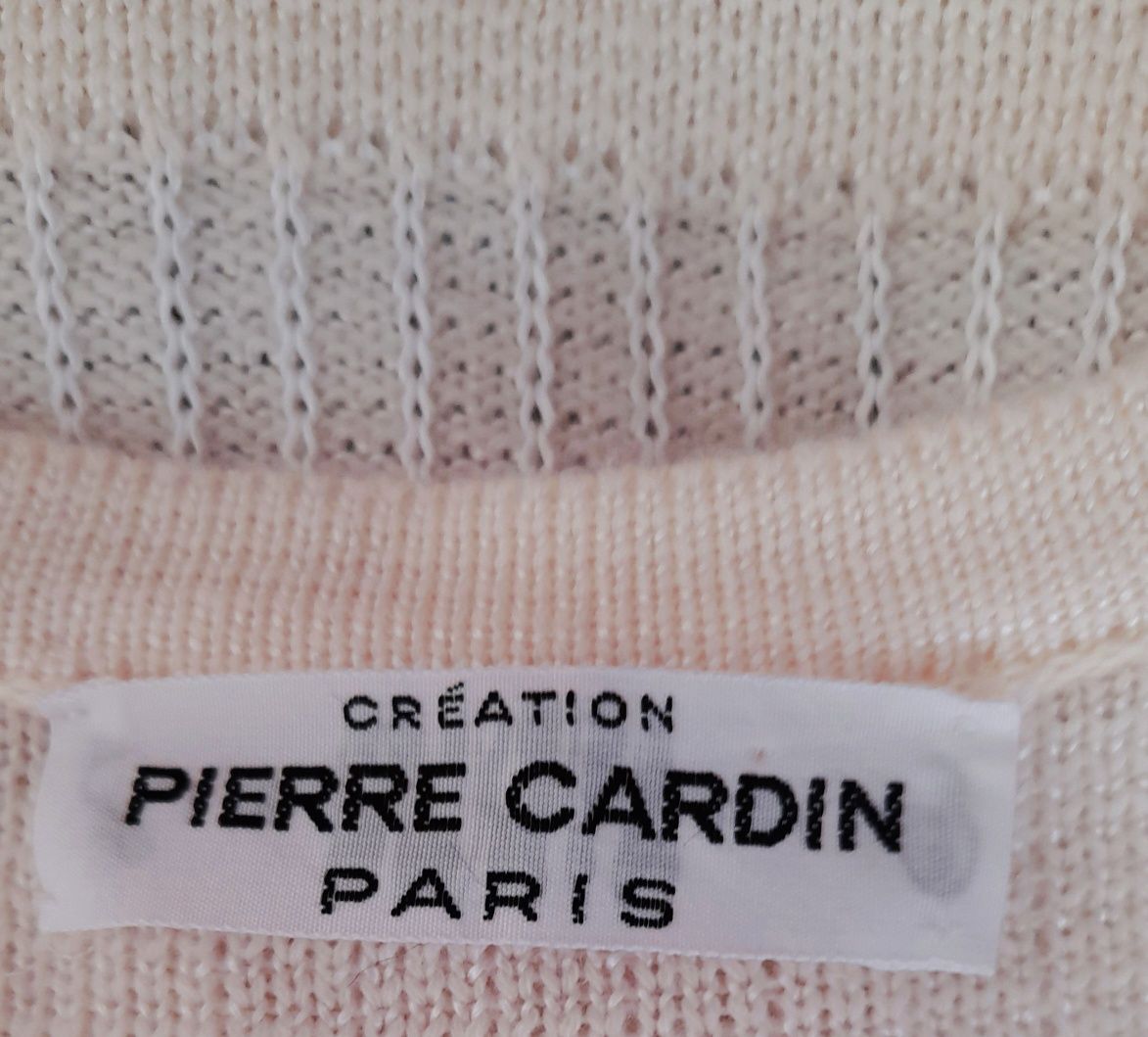 Cardigan Pierre Cardin, cor pérola. Como novo.  Tamanho S