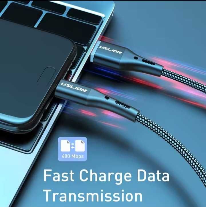 Przewód Kabel micro USB 3A do ładowania telefonu transmisja danych USB