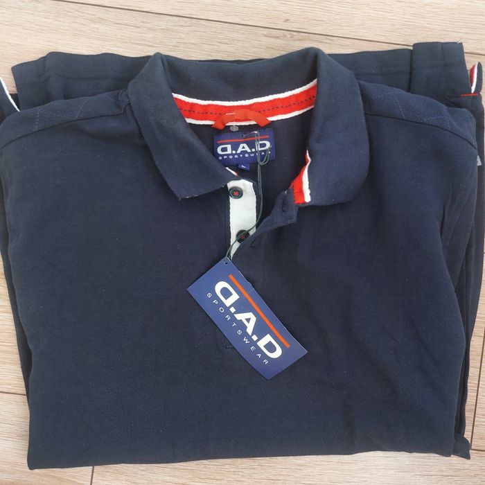 Koszula polo t shirt z kołnierzykiem bawełniana granatowa D.A.D L