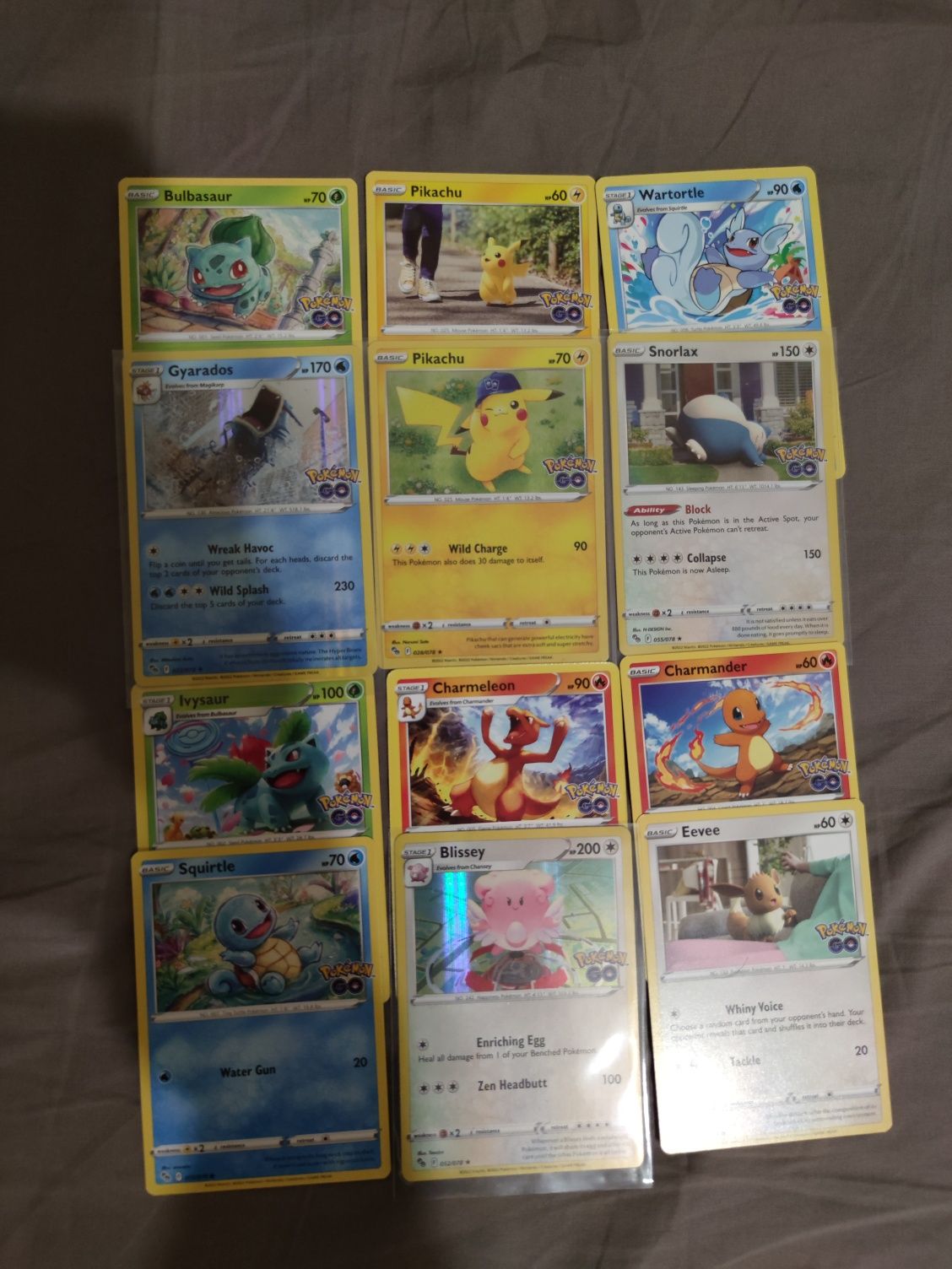 Zestaw oryginalnych kart Pokemon Go - Snorlax Pikachu gyarados Holo