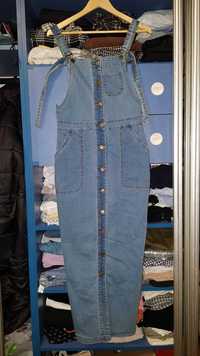 длинный джинсовый сарафан до пола длинное платье джинсовое  плаття