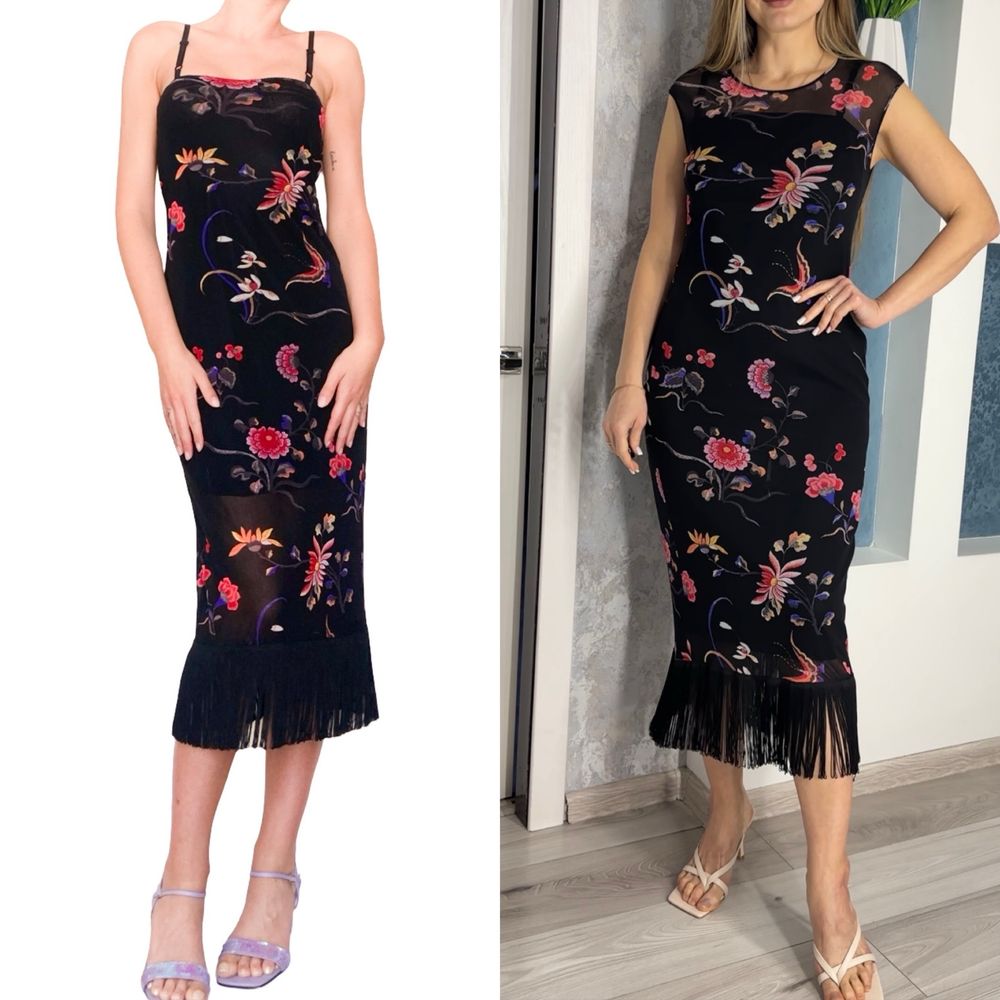 Сукня двойка Dolce & Gabbana D&G 1998 Mesh & Fringes dress