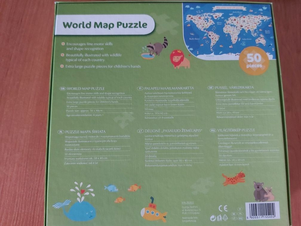 Puzzle -Mapa swiata