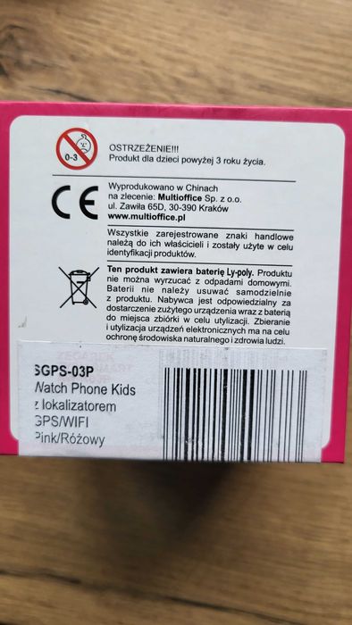 Smart Watch z lokalizatorem GPS - Art AW-K03 różowy