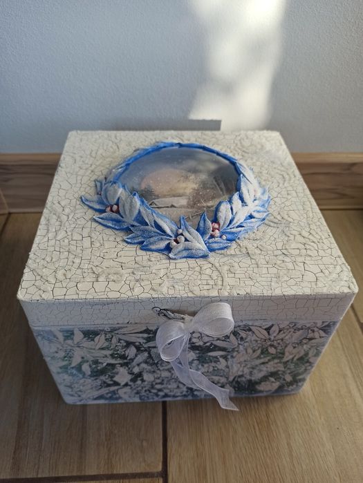 Skrzynka pudełko rękodzieło decoupage