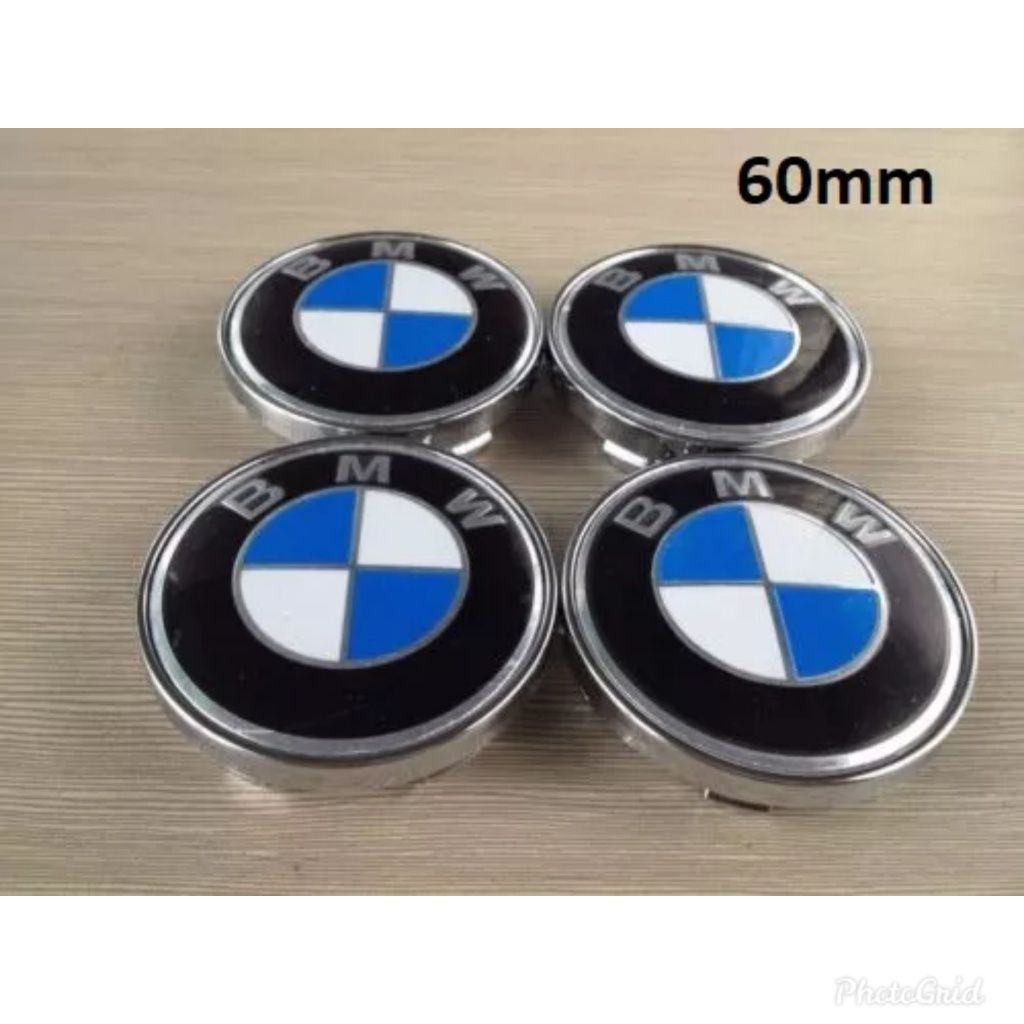Kit 4 Centros Jante BMW Série X1 X3 60 e 68mm Preto Azul Pack M