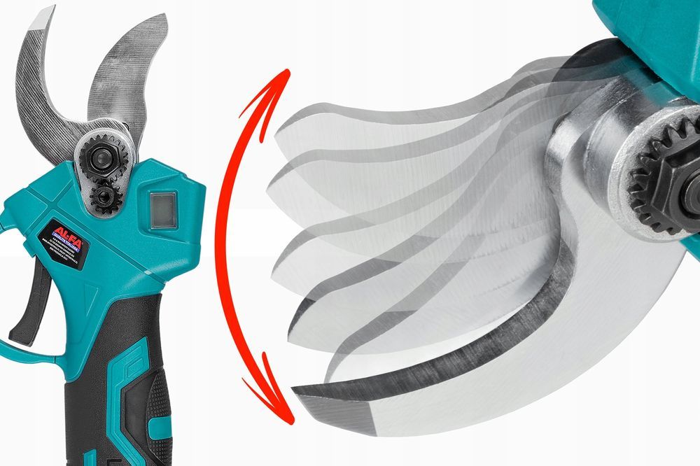 Sekator Akumulatorowy Nożyce Elektryczne Ogrodowe Wyświetlacz 2 Akum