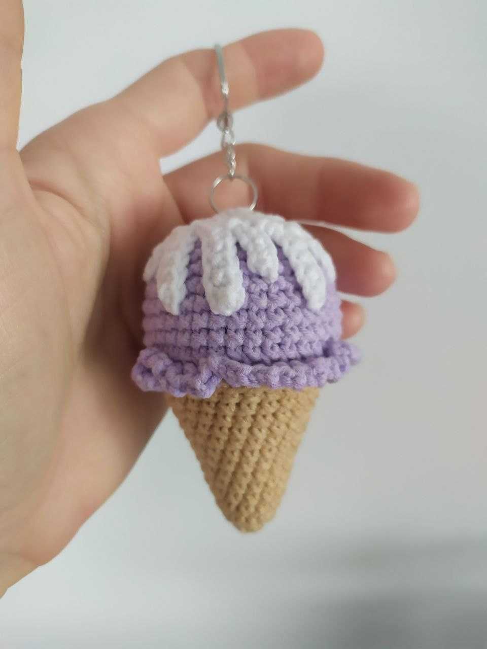 Brelok breloczek na szydełku lody handmade