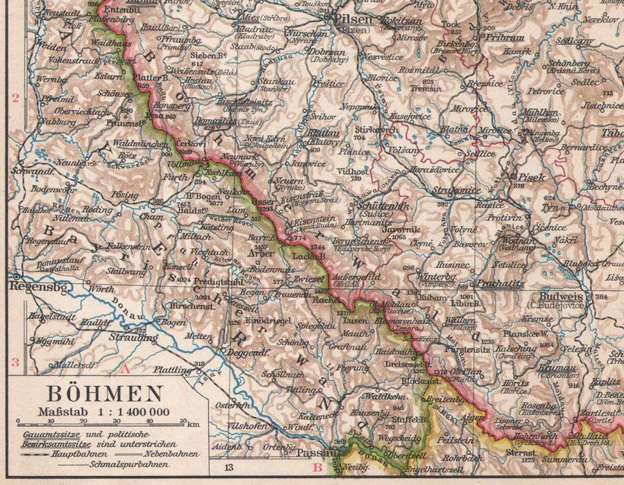 Czechy Morawy Śląsk Mapa 1926 r. autentyk