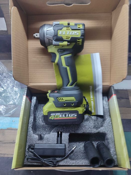 Бездротовий гайковерт eltos аг-600нм з акб 4аг та зарядкою з гарантією