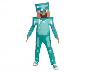 Strój Steve Diamond Minecraft licencja  r. XS , 3-4 lata Przebranie