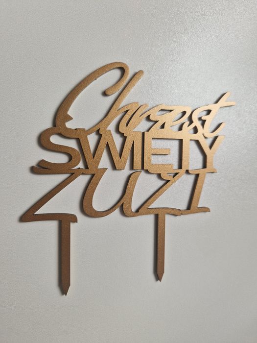 Topper na tort Chrzest Święty imię dziecka personalizowany dowolne imi