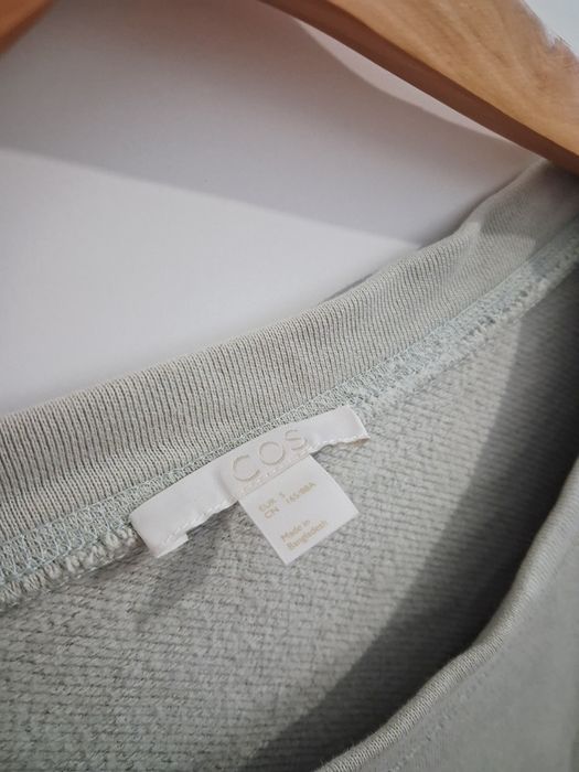 COS miętowa bluza sukienka dresowa S