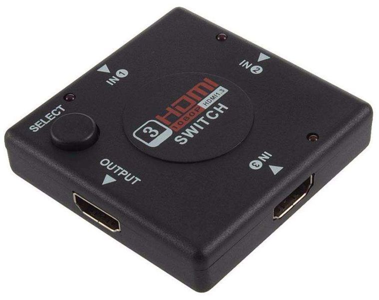 Mini-Switch HDMI - 3 Portas - Novo