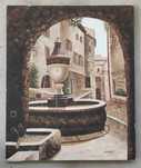 Fonte no centro da aldeia - Pintura a óleo sobre tela - Quadro